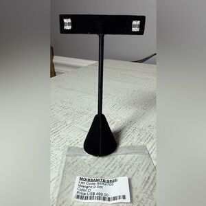 2.0ct Emerald Cut Moissanite Silver Earrings